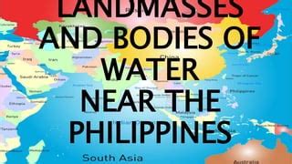 Map of Landmasses and Bodies of Water near the Philippines.